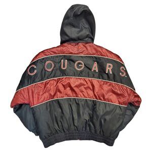 Vintage WASHINGTON STATE COUGARS Jacket Mens XL Black Red REVERSIBLE Spell Out